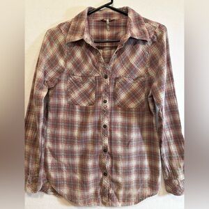 BKE Plaid Button Down Shirt Small Cotton Western Fit. Rustic Cottage Core